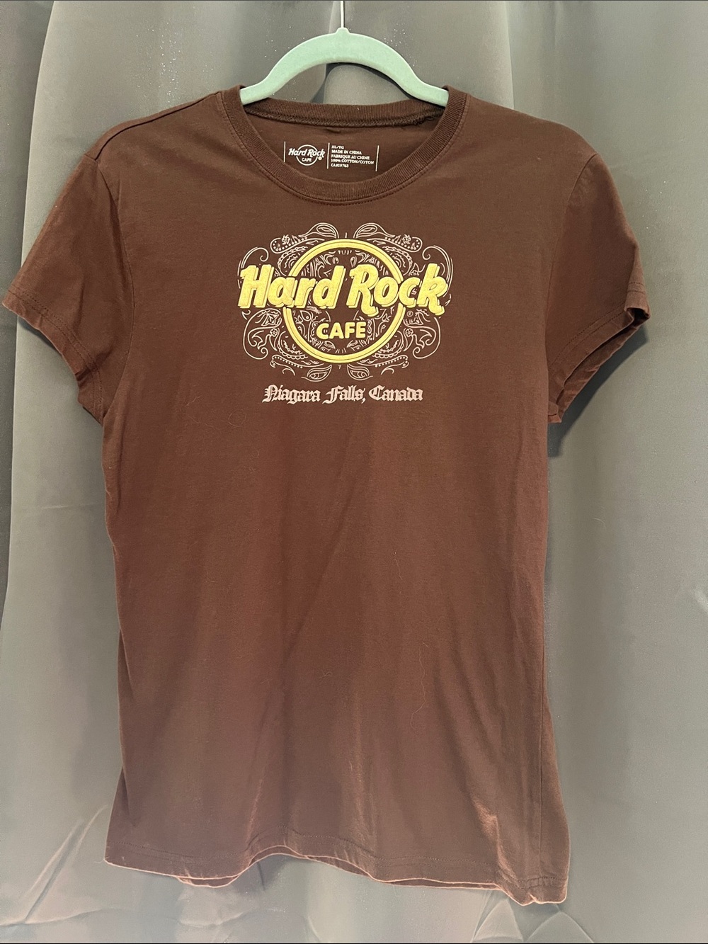 Hard Rock Cafe Brown Tee with Yellow Logo - Niagara Falls